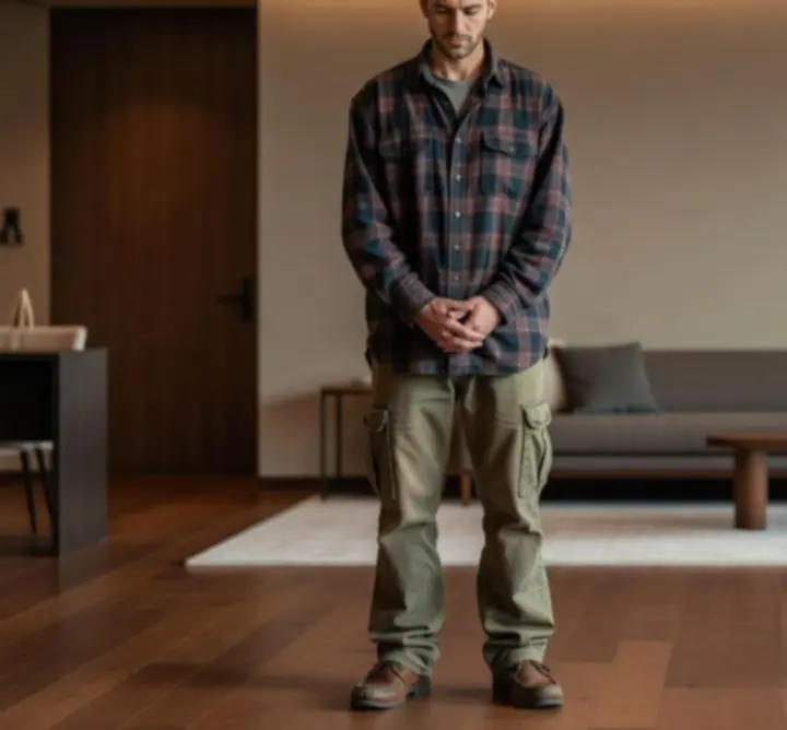 Before and after styling transformation of a male client