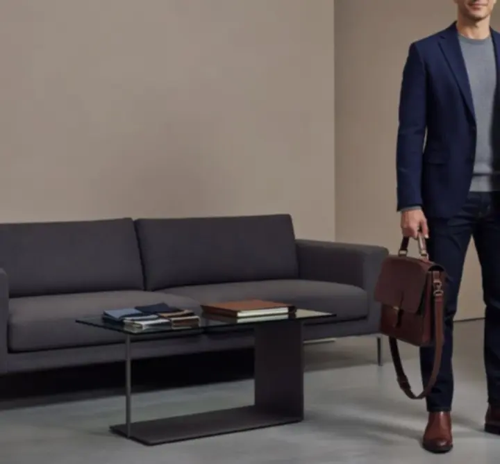 Before and after comparison of a man's wardrobe style transformation