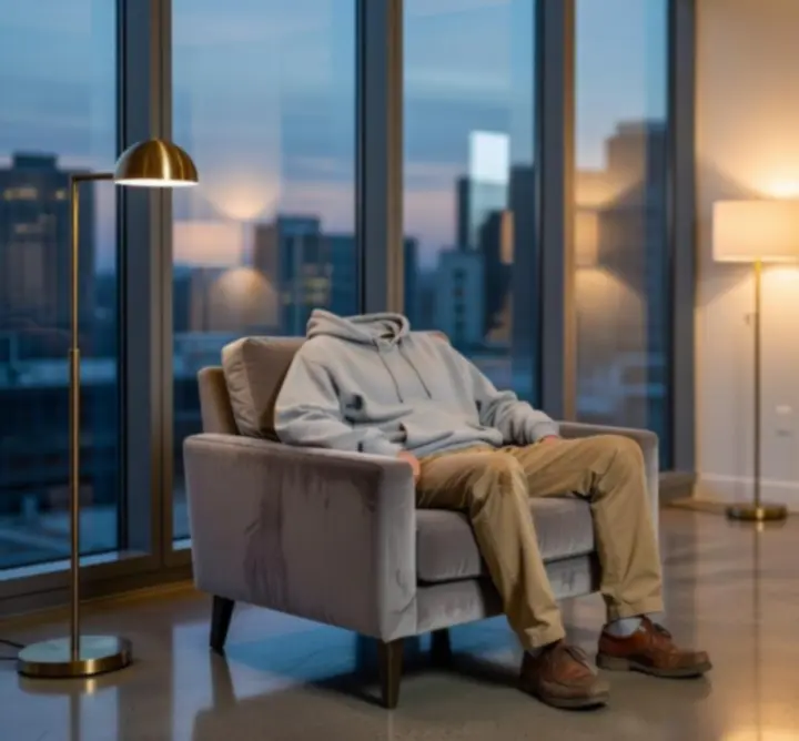 Before and after wardrobe transformation for a successful male client in professional attire